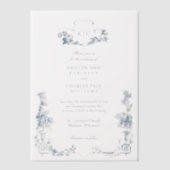 エレガントフランスのクラシックフローラ ベラム紙招待状 (正面)