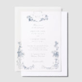 エレガントフランスのクラシックフローラ ベラム紙招待状 (オフセット)