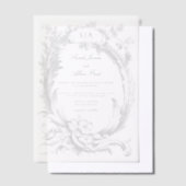 エレガントフランスのクラシックフローラ ベラム紙招待状 (オフセット)