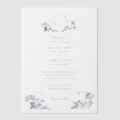 エレガントフランスのクラシックフローラ ベラム紙招待状 (正面)