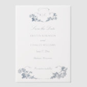 エレガントフランスのクラシックフローラ ベラム紙招待状 (正面)