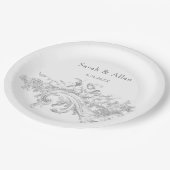 エレガントフランスのクラシックフローラ ペーパープレート (アングル)