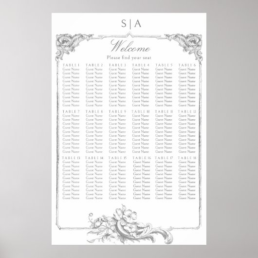 エレガントフランスのクラシックフローラ ポスター (正面)