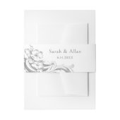 エレガントフランスのクラシックフローラ 招待状ベリーバンド (正面例)