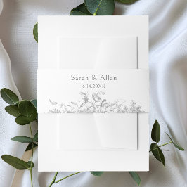 エレガントフランスのクラシックフローラ 招待状ベリーバンド