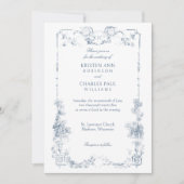 エレガントフランスのクラシックフローラ 招待状 (正面)