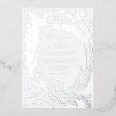 エレガントフランスのクラシックフローラ 箔招待状 (正面)