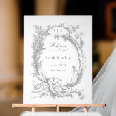 エレガントフランスのクラシックRococoフローラ歓迎 アクリルサイン