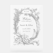 エレガントフランスのクラシックRococoフローラ歓迎 アクリルサイン (正面)