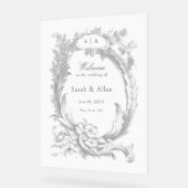 エレガントフランスのクラシックRococoフローラ歓迎 アクリルサイン (傾斜)