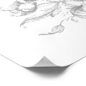 エレガントフランスのクラシックRococoフローラ歓迎 ポスター (角)