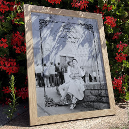 エレガントフランスのクラシックRococoフローラ歓迎 ポスター