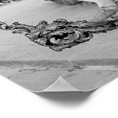 エレガントフランスのクラシックRococoフローラ歓迎 ポスター (角)