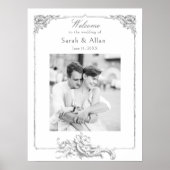 エレガントフランスのクラシックRococoフローラ歓迎 ポスター (正面)