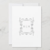 エレガントフランスのグビクトリアンラ結婚イ 招待状 (裏面)