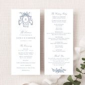 エレガントフランスのバラクレストヴィンテージブルー結婚ズ プログラム