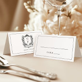 エレガントフランスのバラモノグラム結婚クレスト プレイスカード