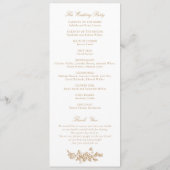 エレガントフランスのバラcrestヴィンテージ金ゴールド結婚の プログラム (裏面)