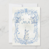 エレガントフランスのフローラキュピッド結婚エンジェル 招待状 (裏面)