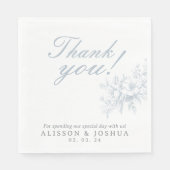 エレガントフランスのフローラブルー結婚トイル スタンダードランチョンナプキン (正面)