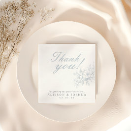 エレガントフランスのフローラブルー結婚トイル スタンダードランチョンナプキン