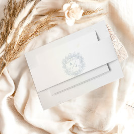 エレガントフランスのフローラブルー結婚トイル 招待状ベリーバンド