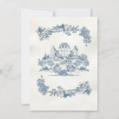 エレガントフランスのフローラ結婚シャトー 招待状 (裏面)