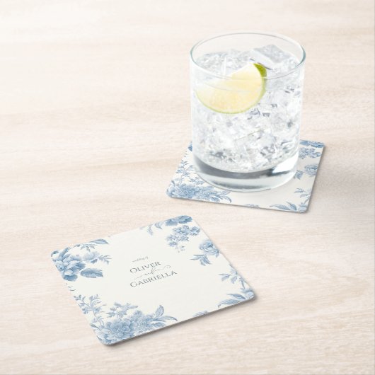 エレガントフランスのフローラ結婚ズ スクエアペーパーコースター (インサイチュ)