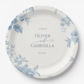 エレガントフランスのフローラ結婚ズ ペーパープレート (正面)