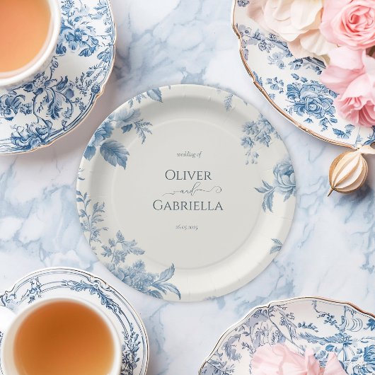 エレガントフランスのフローラ結婚ズ ペーパープレート