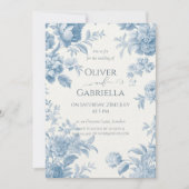 エレガントフランスのフローラ結婚ズ 招待状 (正面)