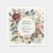 エレガントフランスのフローラ金ゴールドブライダルシャワー茶 スタンダードカクテルナプキン (正面)