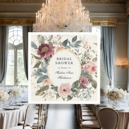 エレガントフランスのフローラ金ゴールドブライダルシャワー茶 スタンダードカクテルナプキン