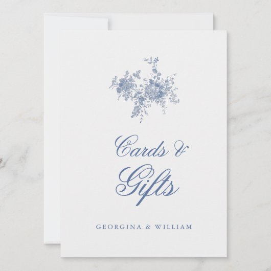 エレガントフランスのヴィンテージジュイカードとギフトサイン (正面)