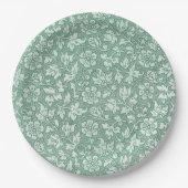 エレガントフランスのヴィンテージセージ花柄 ペーパープレート (正面)