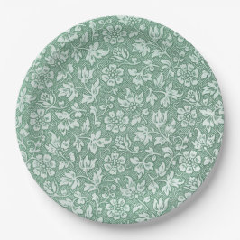 エレガントフランスのヴィンテージセージ花柄 ペーパープレート