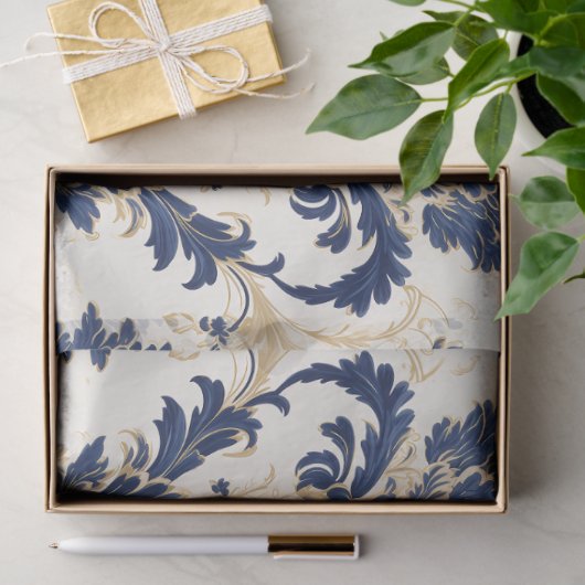 エレガントフランスのヴィンテージダマスクの切り離し紙 薄葉紙 (ギフト)