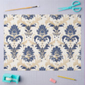 エレガントフランスのヴィンテージダマスクの切り離し紙 薄葉紙 (クラフト)