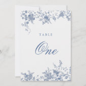 エレガントフランスのヴィンテージフローラジュエテーブル番号 招待状 (正面)