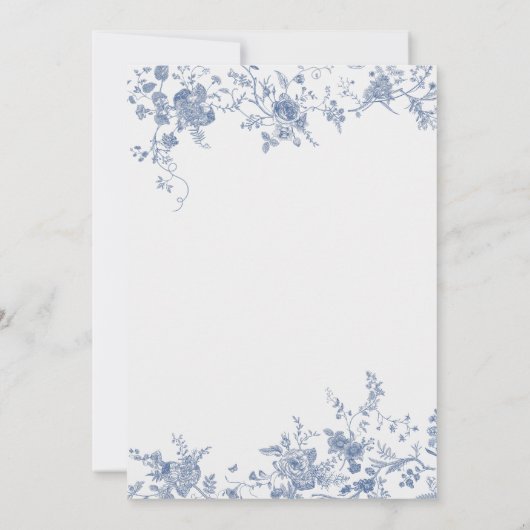 エレガントフランスのヴィンテージフローラジュエテーブル番号 招待状 (裏面)