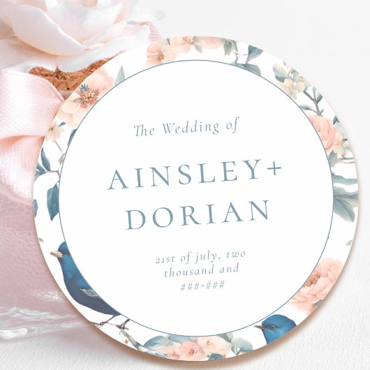 エレガントフランスのヴィンテージフローラ結婚Chinoiserieの ラウンドシール
