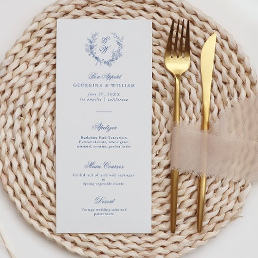 エレガントフランスのヴィンテージブルーフローラジョイ メニュー