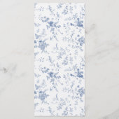 エレガントフランスのヴィンテージブルーフローラジョイ メニュー (裏面)