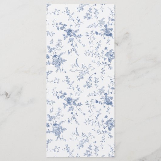 エレガントフランスのヴィンテージブルーフローラジョイ メニュー (裏面)