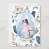 エレガントフランスのヴィンテージブルーChinoiserie写真 セーブザデート (裏面)