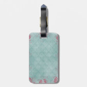 エレガントフランスのヴィンテージプードルの少女シルエット ラゲッジタグ (裏面縦)