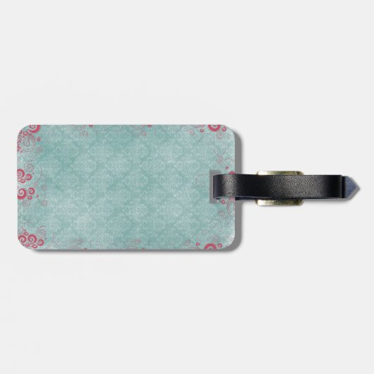 エレガントフランスのヴィンテージプードルの少女シルエット ラゲッジタグ (裏面横)