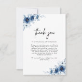 エレガントフランスのヴィンテージ青フローラ結婚ズ サンキューカード (正面)