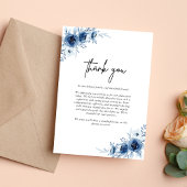 エレガントフランスのヴィンテージ青フローラ結婚ズ サンキューカード