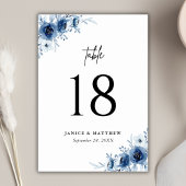 エレガントフランスのヴィンテージ青フローラ結婚ズ テーブルナンバー